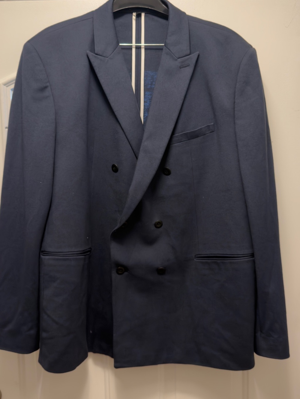Express Slim Navy Blazer with Contrast Trim